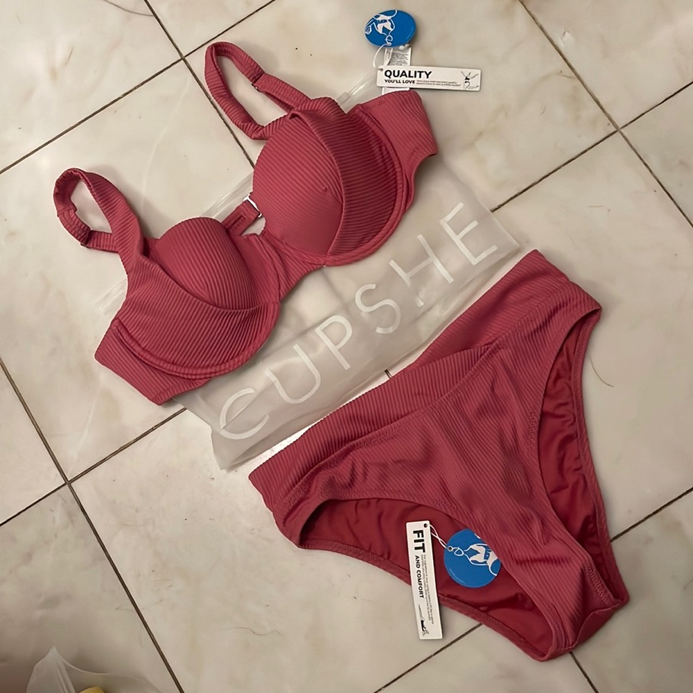 Cupshe NWT Pink Push-up Bikini